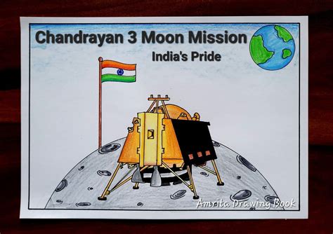 Chandrayaan 3 Moon Mission Drawing | Chandrayaan 3 Landing Drawing ...