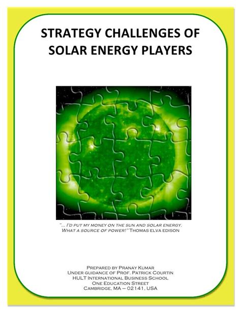 Strategy challenges of Solar Energy Players-1