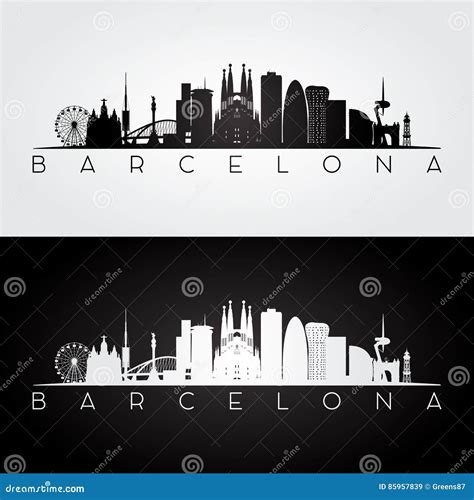 Barcelona Skyline Silhouette. Vector Illustration | CartoonDealer.com ...