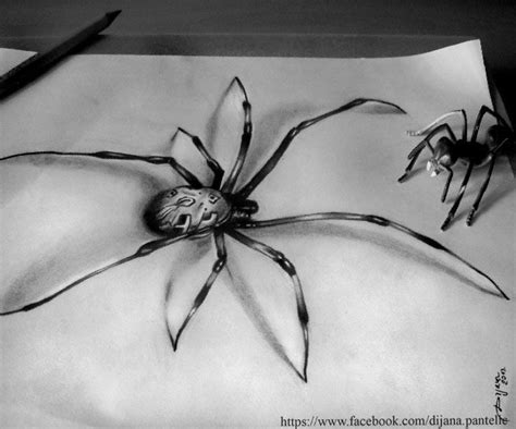 spider 3D | Weird tattoos, Animal tattoos, Realistic pencil drawings