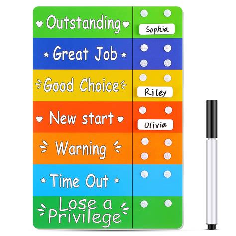 Buy Colorful Behavior Chart for Multiple Kids Reward Incentive Behavior Chart with 12 Pieces ...