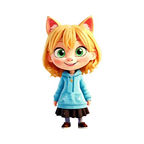 3d Animation Style Cute Cate Happy Stricker Art Vector, 3d Animation Style, Cute Cate Happy ...