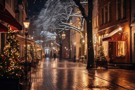 Christmas town illuminated decoration. AI | Free Photo - rawpixel