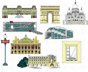 French Landmarks Clipart by Poppydreamz by Poppydreamz Digital Art