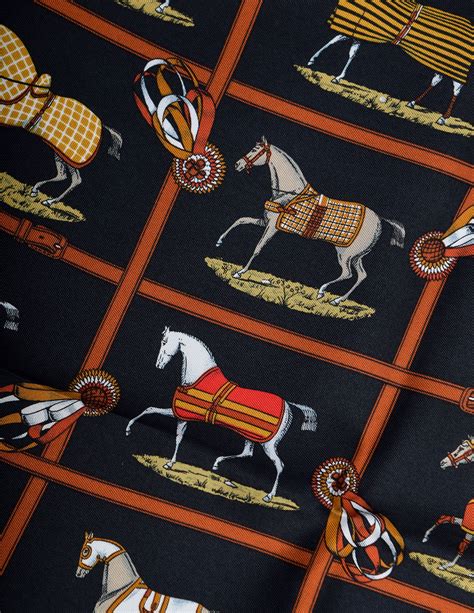 Hermes Vintage Petits Chevaux Equestrian Horse Silk Scarf - from ...