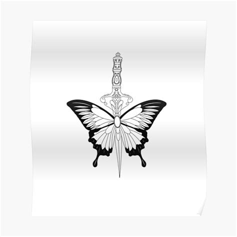 "Butterfly Dagger Tattoo Design " Poster for Sale by HelenaMorpho ...