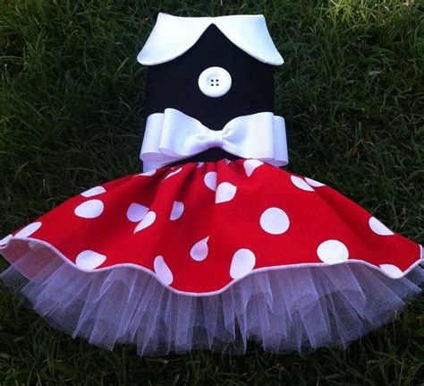 Minnie mouse Dog Dress Costume red polka dot satin small clothes chihuahua maltese yorkie spring ...