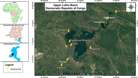 Map of sampling sites in the Upper Lufira River Basin: along the Lufira... | Download Scientific ...