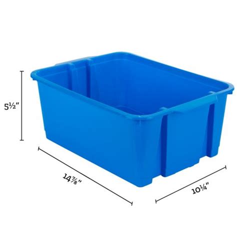 Classroom Stacking Bins, Set of 12 - Blue