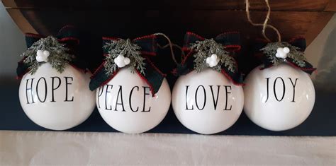 Hope Peace Love Joy Christmas Ball Ornaments » Famous Artisan