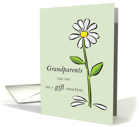 Grandparents Gift from God Daisy Religious Grandparents Day card