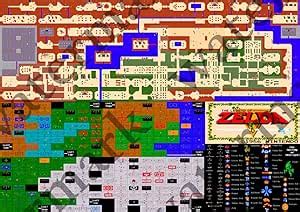 Legend of Zelda map all secrets and items and dungeons fine art digital ...