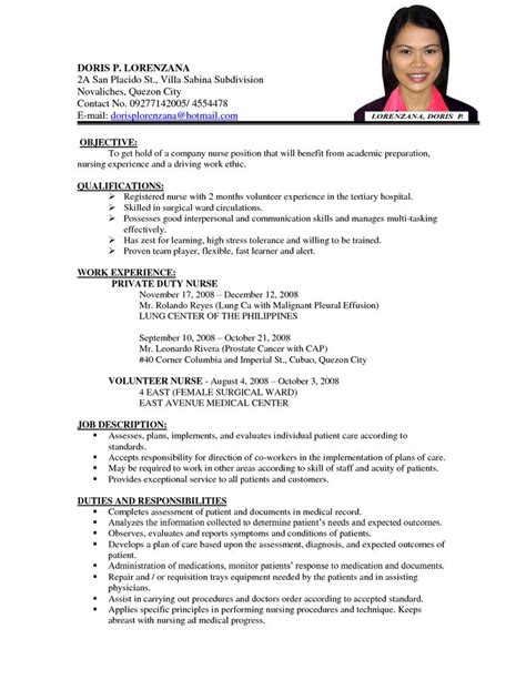 Sample Resume Format For Registered Nurse - Free Samples , Examples ...