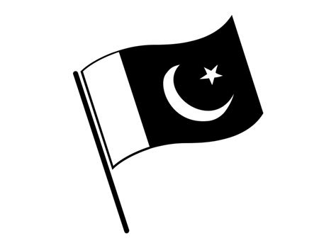 Pak Flag Black And White - Clip Art Library