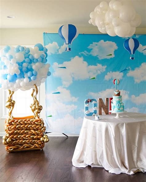 Kara's Party Ideas "Going the Distance" Hot Air Balloon Quarantine Birthday Party | Kara's Party ...