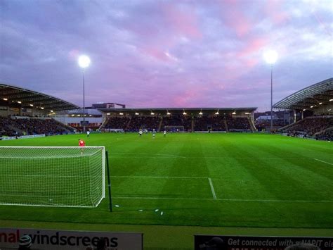 Sunset over the B2Net Stadium in Chesterfield v Yeovil Town 2012 ...