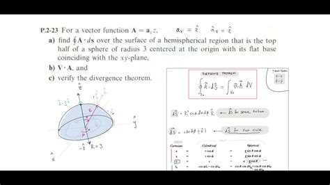 2-23a Divergence Theorem - Flux Through a Half Sphere - YouTube