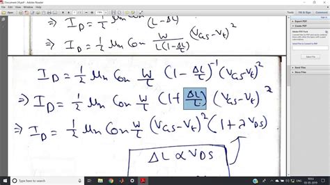 Channel length modulation in MOSFET | Derivation & Numerical | VLSI | SDC - YouTube