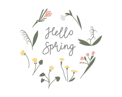 Flower Svg, Flowers Clipart, Hello Spring Svg, Spring Clipart, Hand ...