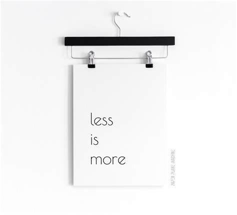 Less is More Print Typography Poster, Motivational Quotes Minimalist ...