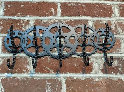 Wall Mounted 5 Double Hook Keychain Holder Made From Bicycle Parts - Etsy