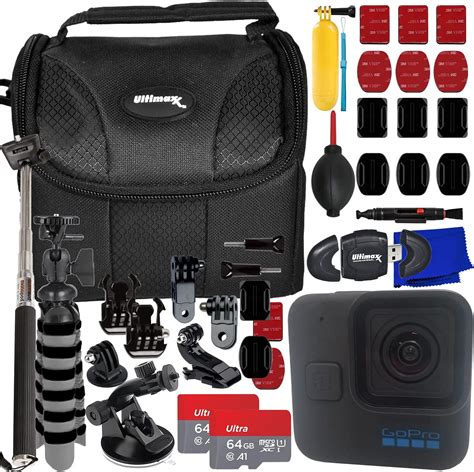 GoPro HERO11 Black Mini Waterproof Camera with Mega Accessory Kit, Monopod Tripod, and 64GB ...