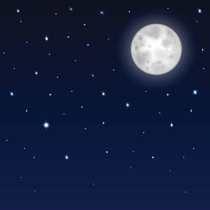 Night Sky With Moon And Stars Stock Clipart | Royalty-Free | FreeImages