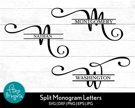 Split Monogram Letters Svg Monogram Font Svg Each Letter - Etsy