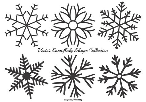 Vector Snowflake Shapes Collection - Download Free Vector Art, Stock ...