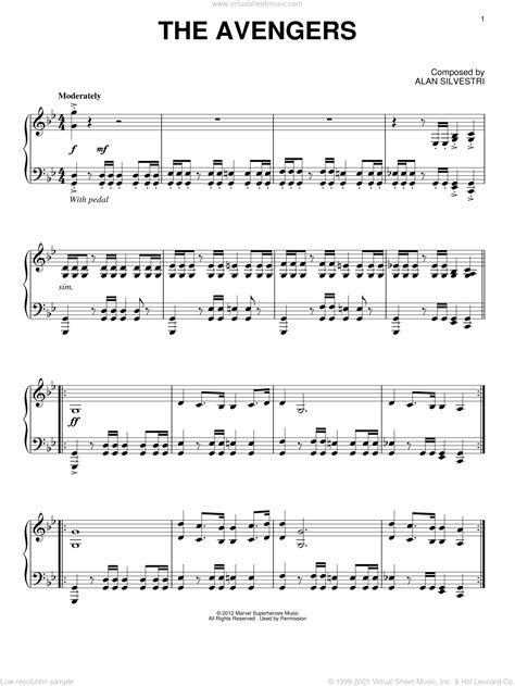 Alan Silvestri: The Avengers sheet music for piano solo (PDF)