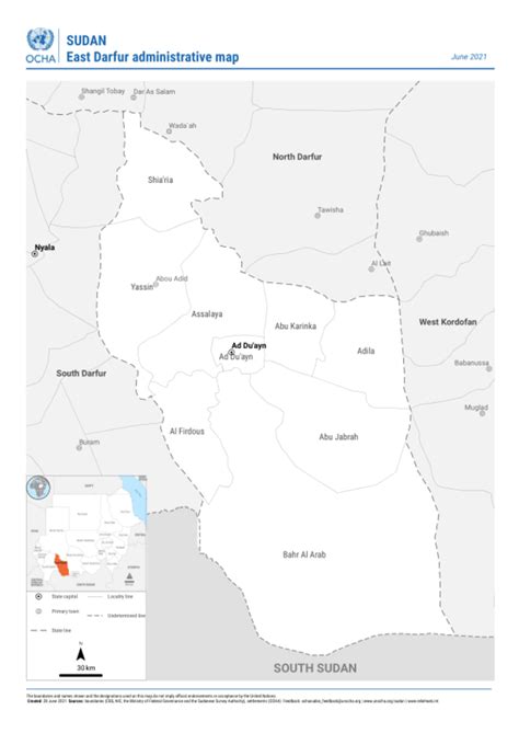 Sudan: East Darfur administrative map (June 2021) | OCHA