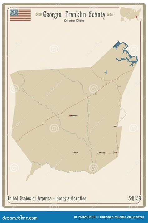 Map of Franklin County in Georgia Stock Vector - Illustration of ...