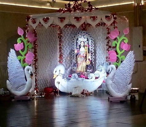 Saraswati Puja Decoration - Saraswati Pooja | Panda decorations, Decorating with pictures ...