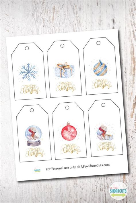 Free Printable Watercolor Holiday Gift Tags | Christmas tags printable ...