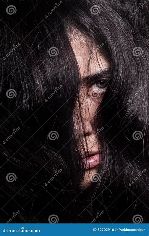 Horror Face and Eye stock photo. Image of hair, creep - 32702916