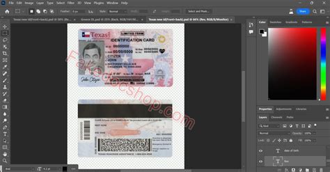 Texas ID Card PSD Template - Fakedocshop