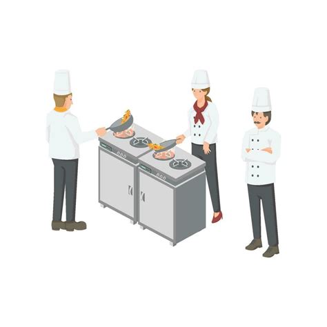 kitchen room and chef worker graphic vector illustration on white background 23179462 Vector Art ...