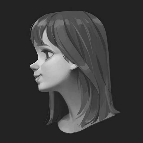 side view of a girl, Sungmin Jung on ArtStation at https://www ...