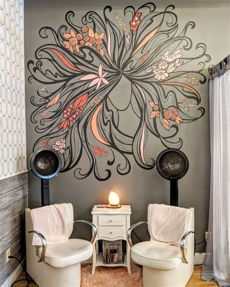 Insideout Beauty Studio Mural | Salon wall art, Hair salon art, Mural