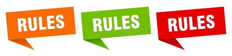 Rules Banner Template. Rules Ribbon Label Stock Vector - Illustration ...