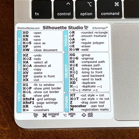 Silhouette Studio Keyboard Shortcut Commands for Mac or Windows PC Premium Laminated No-residue ...