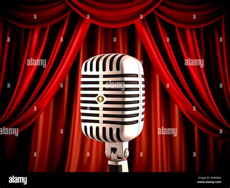 Microphone on stage Stock Photo - Alamy