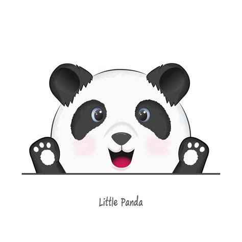 Panda waving paw cartoon illustration 2276562 Vector Art at Vecteezy