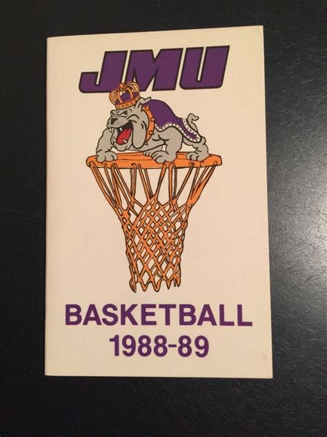 Vintage 1988-89 James Madison Dukes JMU Basketball Schedule NCAA RARE ...