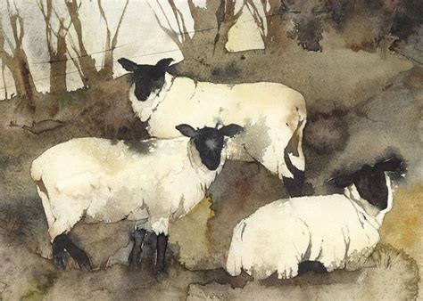 Winter Sheep - watercolour | Sheep art, Sheep paintings, Animal art