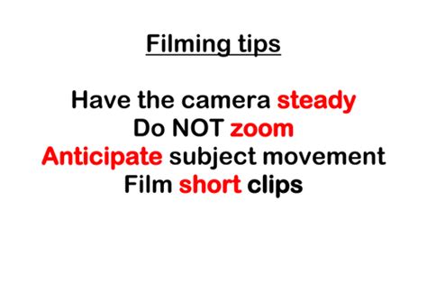 Filming Tips | Teaching Resources