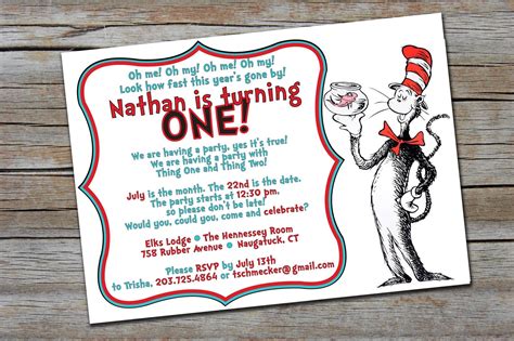 Dr. Seuss Birthday Invitation printable by DesignsbyTrishaS