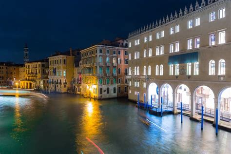 Beautiful Scenery of the Grand Canal in Venice at Night, Italy Stock Photo - Image of ...