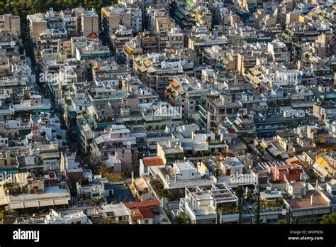 Aerial view of Athens, Greece. Athens is a tourist attraction that ...