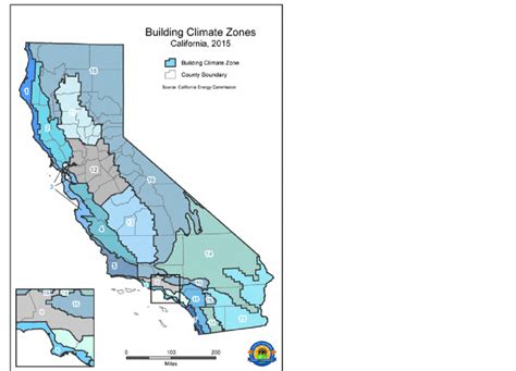 Map of California building climate zones (CEC 2015b). | Download Scientific Diagram